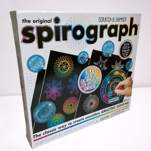 Spirograph scratch and shimmer activity set.