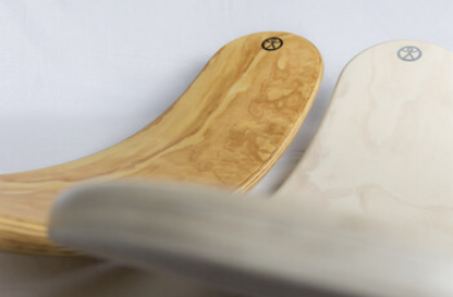 Super Moon rockit balance board. Made in New Zealand and whitewash with two