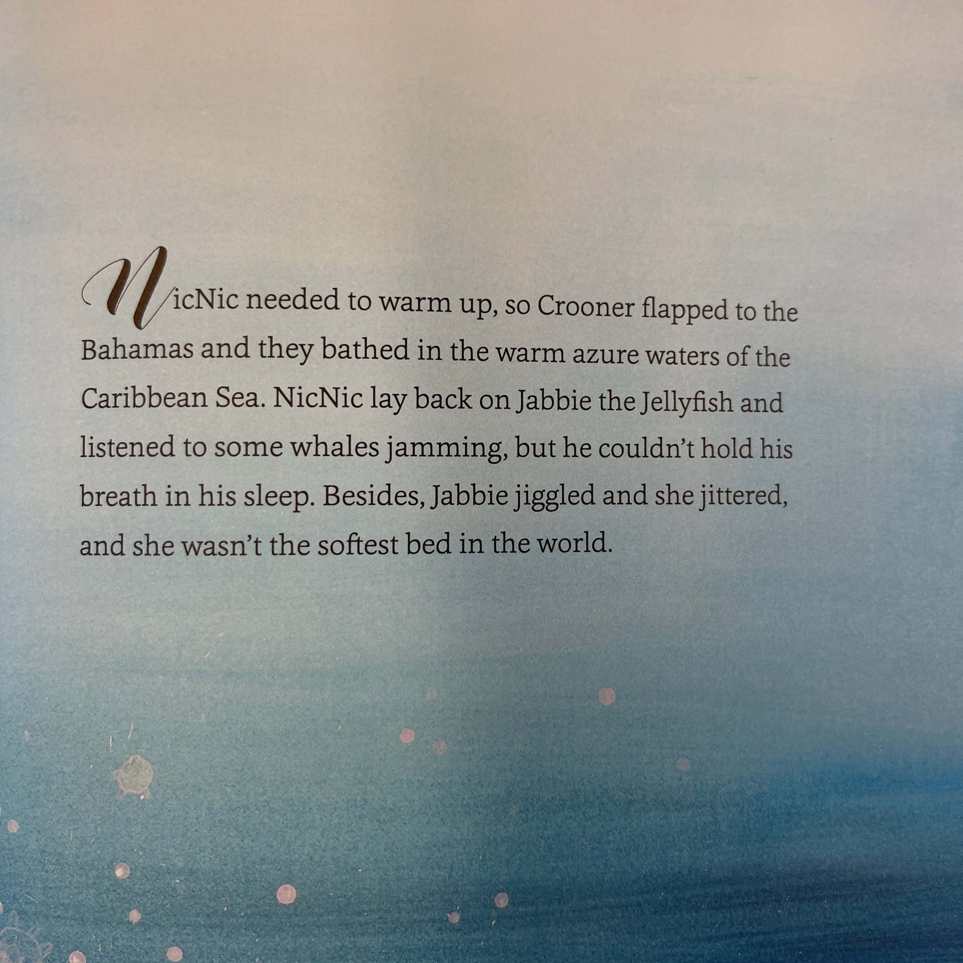 Page from childrens book The Monkey and the Moonbeam.