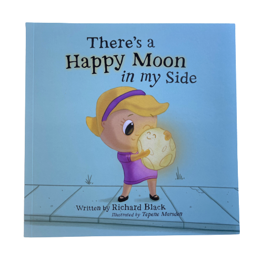 Childrens book There's a Happy Moon in my Side by Richard Black.