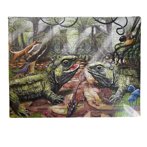 Jigsaw puzzle featuring two Tuatara lizards.