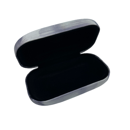 Small trinket case opened with black lining.