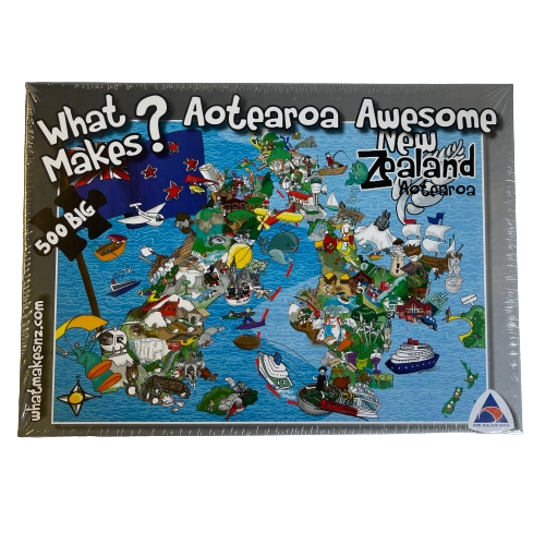 Jigsaw puzzle with artwork featuring Aotearoa.
