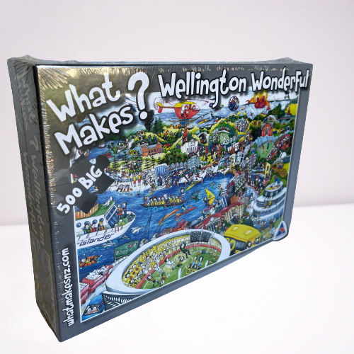 Jigsaw puzzle with artwork featuring Wellington City.