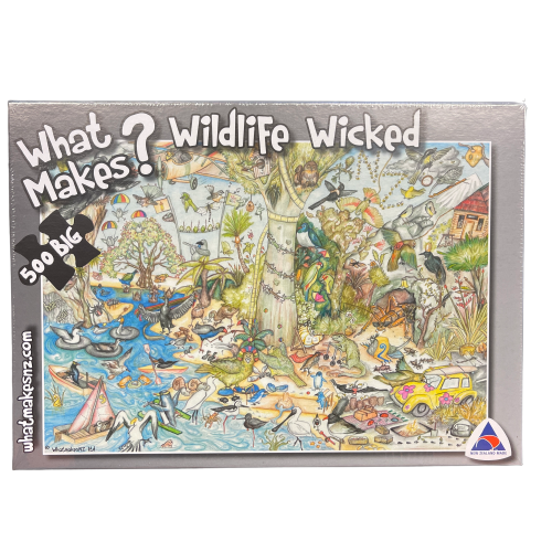 Jigsaw puzzle with artwork featuring New Zealand wildlife.
