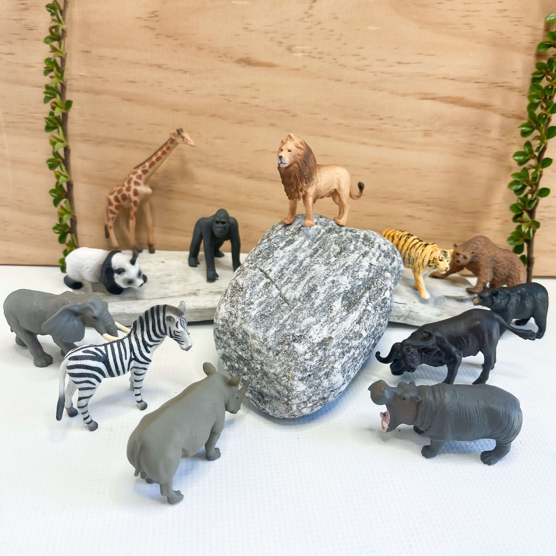 Mini wild animal figurines.