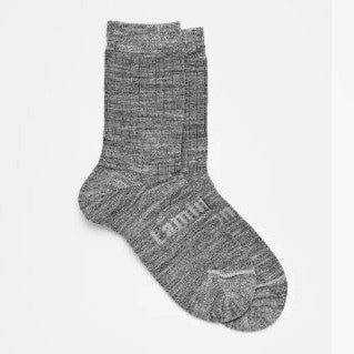 Grey merino crew socks.