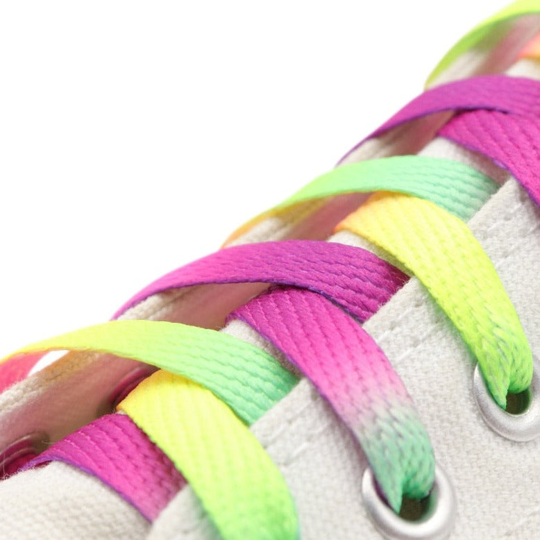 Pastel rainbow ombre shoelaces.